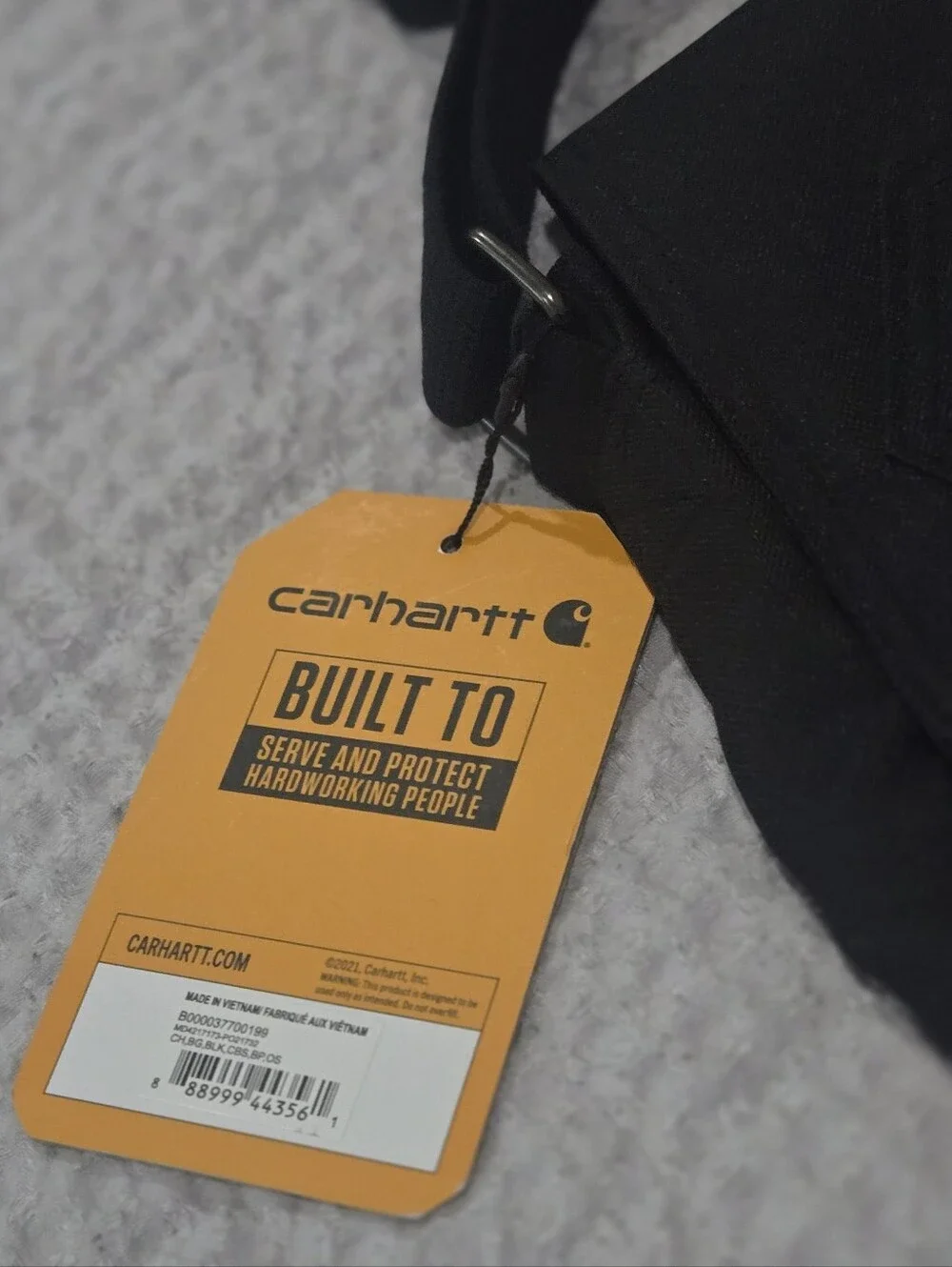 Carhartt Black Canvas Messenger Crossbody with Logo Patch